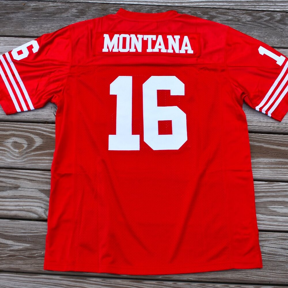New! Joe Montana San Francisco 49ers Red Retro Football Jersey Adult Men's Sizes